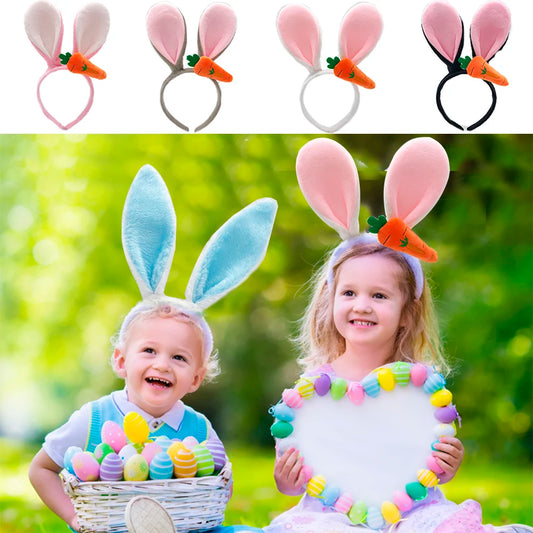 Easter Bunny Ears Headband Plush Rabbit Ear Hair Hoop Party Decorations for Easter Adult Headbands Girl Cosplay Party Supplies