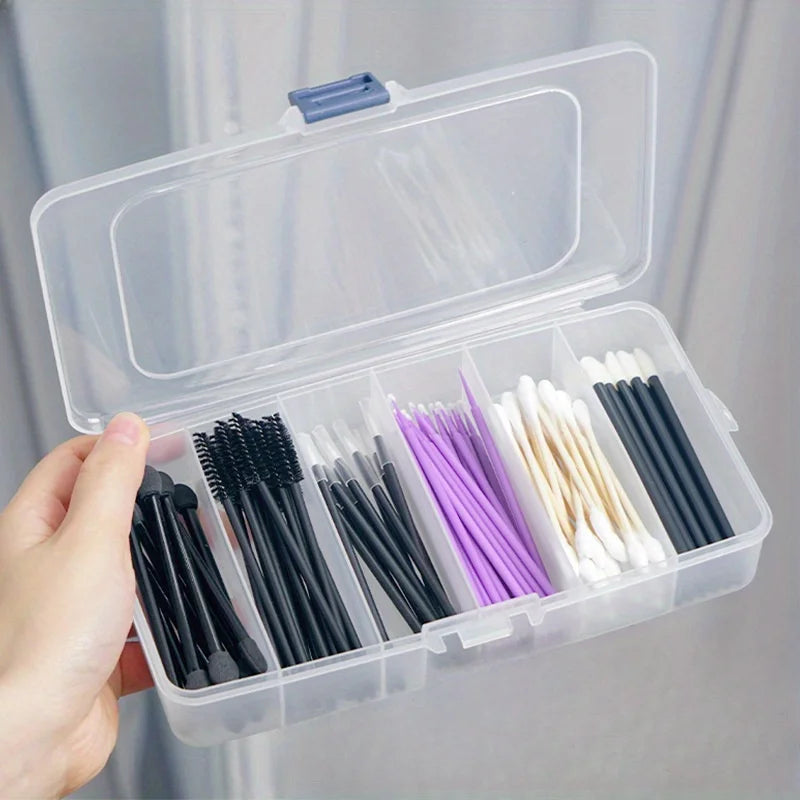 Clear 5/6-grid Portable Plastic Hair Clips Jewelry Storage Box  Accessories Organizer Household Travel Supplies With Dust Proof