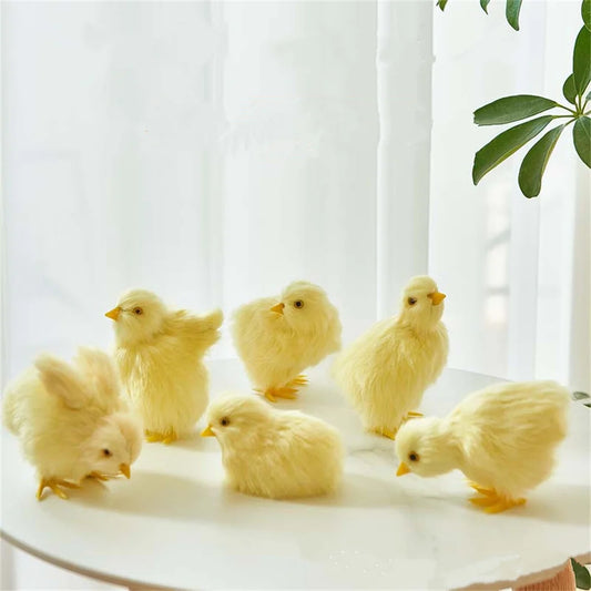 Realistic Chick Decoration Animal Doll Simulation Chick for Children Cognition Chicken Model Sound Soft Plush Toy Easter Gift